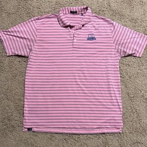 Turtleson Men's Pink Striped Polo Shirt Sz XXL